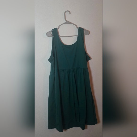 Ava & Viv Green Sleeveless Babydoll Summer Dress Flowy Tank Tunic 1X - Picture 3 of 4